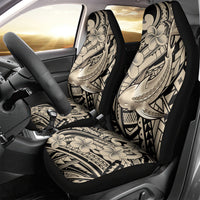 Polynesian Shark Tribal Tattoo Car Seat Cover Beige Style