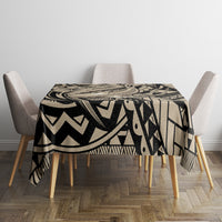Polynesian Shark Tribal Tattoo Tablecloth Beige Style