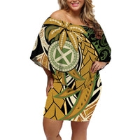 Wallis and Futuna Victory Day Family Matching Off Shoulder Short Dress and Hawaiian Shirt Since 1945 with Polynesian Platinum Floral Tribal LT9 Mom's Dress Red - Polynesian Pride