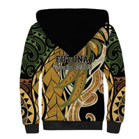 Wallis and Futuna Victory Day Sherpa Hoodie Since 1945 with Polynesian Platinum Floral Tribal LT9 - Polynesian Pride