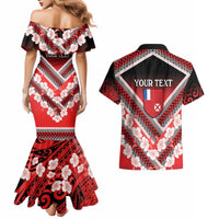 Personalised Wallis et Futuna Couples Matching Mermaid Dress and Hawaiian Shirt Hibiscus and Polynesian Tribal Tattoos LT9 - Polynesian Pride