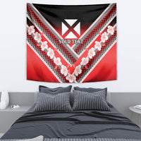 Personalised Wallis et Futuna Tapestry Hibiscus and Polynesian Tribal Tattoos