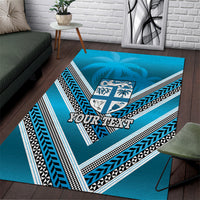 Custom Fiji Rugby Area Rug Fijian Warrior With Polynesian Tribal Tattoos