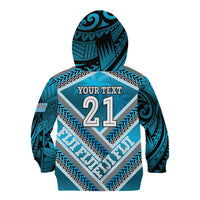 Custom Fiji Rugby Kid Hoodie Fijian Warrior With Polynesian Tribal Tattoos
