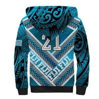 Custom Fiji Rugby Sherpa Hoodie Fijian Warrior With Polynesian Tribal Tattoos LT9 - Polynesian Pride