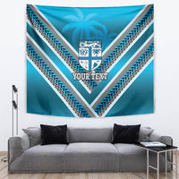 Custom Fiji Rugby Tapestry Fijian Warrior With Polynesian Tribal Tattoos