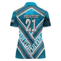 Custom Fiji Rugby Women Polo Shirt Fijian Warrior With Polynesian Tribal Tattoos