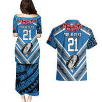 Custom Manuma Samoa Rugby Couples Matching Puletasi and Hawaiian Shirt Ula fala Samoan Siva Tau Tribal LT9 - Polynesian Pride