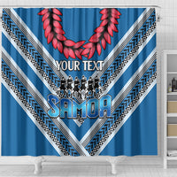 Custom Manuma Samoa Rugby Shower Curtain Ula fala Samoan Siva Tau Tribal