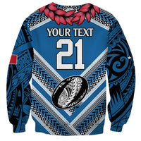 Custom Manuma Samoa Rugby Sweatshirt Ula fala Samoan Siva Tau Tribal