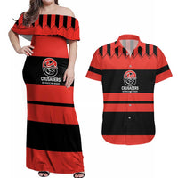 New Zealand Rugby Pacific Custom Couples Matching Off Shoulder Maxi Dress and Hawaiian Shirt Whatumoana Classic Retro 2025 LT9 Red - Polynesian Pride