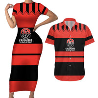 New Zealand Rugby Pacific Custom Couples Matching Short Sleeve Bodycon Dress and Hawaiian Shirt Whatumoana Classic Retro 2025 LT9 Red - Polynesian Pride