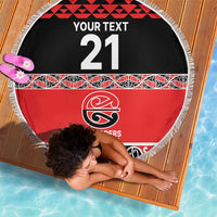 New Zealand Rugby Pacific Custom Beach Blanket Whatumoana Maori Kowhaiwhai Pattern