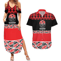 New Zealand Rugby Pacific Custom Couples Matching Summer Maxi Dress and Hawaiian Shirt Whatumoana Maori Kowhaiwhai Pattern LT9 Blue - Polynesian Pride