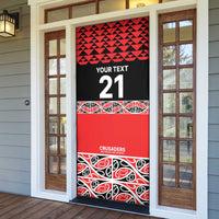 New Zealand Rugby Pacific Custom Door Cover Whatumoana Maori Kowhaiwhai Pattern - Polynesian Pride