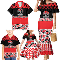 New Zealand Rugby Pacific Custom Family Matching Mermaid Dress and Hawaiian Shirt Whatumoana Maori Kowhaiwhai Pattern LT9 - Polynesian Pride