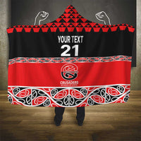 New Zealand Rugby Pacific Custom Hooded Blanket Whatumoana Maori Kowhaiwhai Pattern