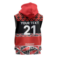 New Zealand Rugby Pacific Custom Sleeveless Hoodie Whatumoana Maori Kowhaiwhai Pattern - Polynesian Pride