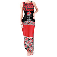 New Zealand Rugby Pacific Custom Tank Maxi Dress Whatumoana Maori Kowhaiwhai Pattern