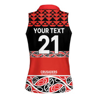 New Zealand Rugby Pacific Custom Women Sleeveless Polo Shirt Whatumoana Maori Kowhaiwhai Pattern