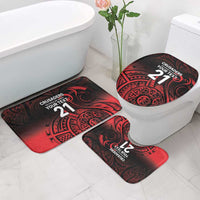 New Zealand Rugby Pacific Custom Bathroom Set Whatumoana Maori Tribal Tattoo - Polynesian Pride