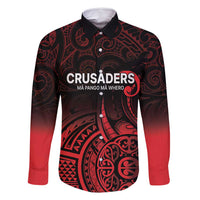 New Zealand Rugby Pacific Custom Family Matching Long Sleeve Bodycon Dress and Hawaiian Shirt Whatumoana Maori Tribal Tattoo LT9 Dad's Shirt - Long Sleeve Gold - Polynesian Pride