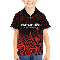 New Zealand Rugby Pacific Custom Family Matching Puletasi and Hawaiian Shirt Whatumoana Maori Tribal Tattoo LT9 Son's Shirt Gold - Polynesian Pride