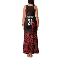 New Zealand Rugby Pacific Custom Family Matching Tank Maxi Dress and Hawaiian Shirt Whatumoana Maori Tribal Tattoo