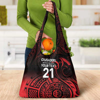 New Zealand Rugby Pacific Custom Grocery Bag Whatumoana Maori Tribal Tattoo