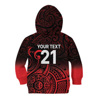 New Zealand Rugby Pacific Custom Kid Hoodie Whatumoana Maori Tribal Tattoo