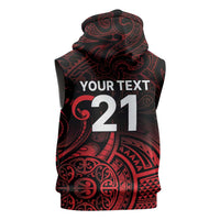 New Zealand Rugby Pacific Custom Sleeveless Zip Hoodie Whatumoana Maori Tribal Tattoo LT9 - Polynesian Pride