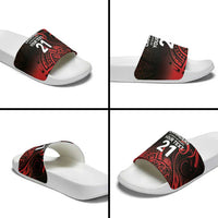 New Zealand Rugby Pacific Custom Slide Sandals Whatumoana Maori Tribal Tattoo - Polynesian Pride