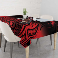 New Zealand Rugby Pacific Custom Tablecloth Whatumoana Maori Tribal Tattoo