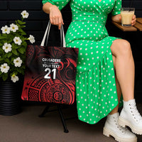 New Zealand Rugby Pacific Custom Tote Bag Whatumoana Maori Tribal Tattoo - Polynesian Pride