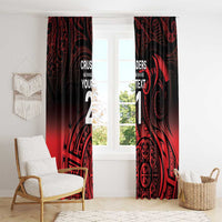 New Zealand Rugby Pacific Custom Window Curtain Whatumoana Maori Tribal Tattoo