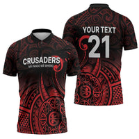 New Zealand Rugby Pacific Custom Zipper Polo Shirt Whatumoana Maori Tribal Tattoo - Polynesian Pride