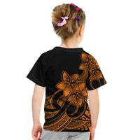 Polynesian Pride Plumeria Flowers Kid T Shirt Polynesian Tribal Gold Vibe LT9 - Polynesian Pride
