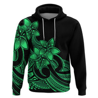 Polynesian Pride Plumeria Flowers Hoodie Polynesian Tribal Green Vibe LT9 Green - Polynesian Pride