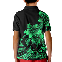 Polynesian Pride Plumeria Flowers Kid Polo Shirt Polynesian Tribal Green Vibe LT9 - Polynesian Pride
