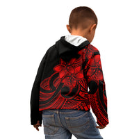 Polynesian Pride Plumeria Flowers Kid Hoodie Polynesian Tribal Red Vibe LT9 - Polynesian Pride