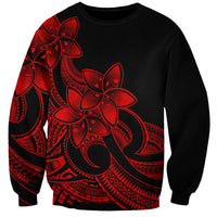 Polynesian Pride Plumeria Flowers Sweatshirt Polynesian Tribal Red Vibe LT9 Unisex Red - Polynesian Pride