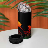 Polynesian Tribal Plumeria Flowers 4 in 1 Can Cooler Tumbler Reggae Vibe