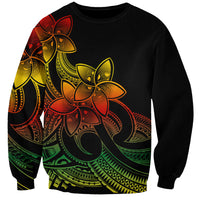 Polynesian Pride Plumeria Flowers Sweatshirt Polynesian Tribal Reggae Vibe LT9 Unisex Reggae - Polynesian Pride