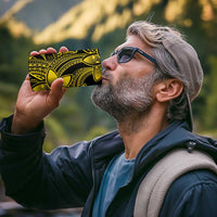 Polynesian Tribal Plumeria Flowers 4 in 1 Can Cooler Tumbler Yellow Vibe