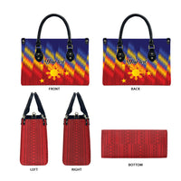 Personalized Philippines Eight Rays Sun Leather Bag Traditional Filipino Igorot Pattern Motif