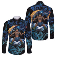 Samoa Siva Afi Family Matching Puletasi and Hawaiian Shirt Fireknife Fire Dance Pacific Tribal Motif