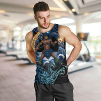 Samoa Siva Afi Men Tank Top Fireknife Fire Dance Pacific Tribal Motif