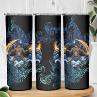 Samoa Siva Afi Skinny Tumbler Fireknife Fire Dance Pacific Tribal Motif