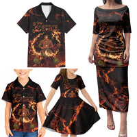 Samoa Siva Afi Dance Fireknife Family Matching Puletasi and Hawaiian Shirt Polynesian Heritage Fire Dance