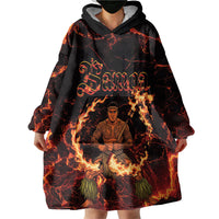 Samoa Siva Afi Dance Fireknife Wearable Blanket Hoodie Polynesian Heritage Fire Dance